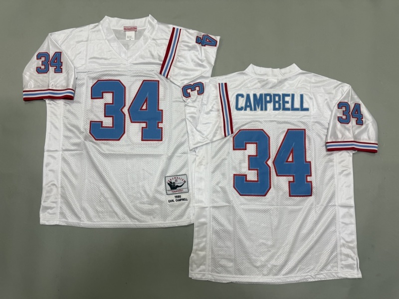 Men 2025 Tennessee Titans #34 Campbell white Throwback Limited NFL Jersey style 001